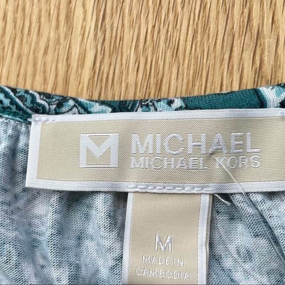 NWOT MICHAEL KORS GREEN BLOUSE - M - Picture 11 of 13